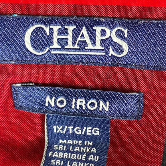 Ralph Lauren Chaps 1X 16 18 Shirt Top Blouse Button Down Buffalo Plaid Red Black - Picture 3 of 4